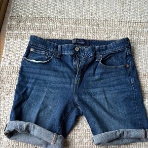 GAP Rolled Cuff Denim Shorts - Classic Blue